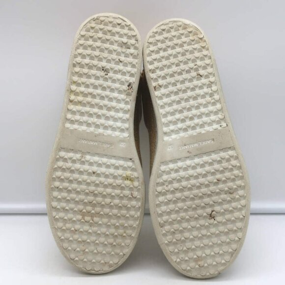 Isabel Marant Beth Lightning Bolt Sneakers Gold Metallic Cracked Leather Size 37 - Picture 12 of 13